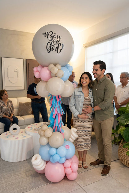 Torre de Globos para Revelación de Género (Gender Reveal Tower) | Dolce Balloons Mx CDMX