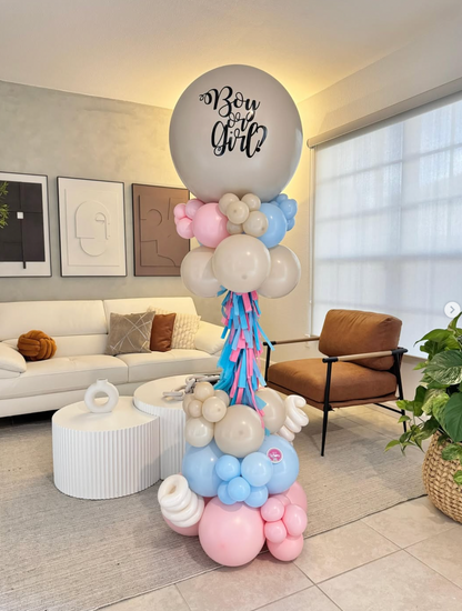 Torre de Globos para Revelación de Género (Gender Reveal Tower) | Dolce Balloons Mx CDMX